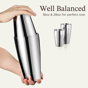 Ensemble de shaker <span class=keywords><strong>Boston</strong></span> 2 pièces pour le mélange de boissons, shaker à martini en acier inoxydable de qualité supérieure pour la mixologie et les outils de bar à domicile, logo personnalisé - Product Image 3