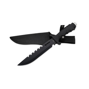 Coltello <span class=keywords><strong>Bowie</strong></span> Homeyee K-738 per Sopravvivenza, Campeggio e Caccia, Lama Fissa in Acciaio Inox, Manico in Gomma, Fodero Nero, ODM/OEM Accettato - Product Image 1