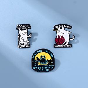 2023 va <span class=keywords><strong>bene</strong></span> sono Fine smalto Pin personalizzato divertente gatto squali spada spilla distintivo risvolto gattino animale gioielli regalo per bambini amici - Product Image 1