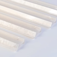 Règle de Mahjong de luxe en acrylique blanc nacré, poussoir de tuiles à bord droit pour jeux de Mahjong américain et divertissement à domicile