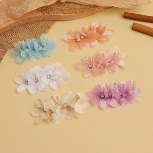 Hebillas de Zapatos con Flores 3D y Cuentas de Cristal, Accesorios de Ropa para Mujer, Primavera 2024, Decoraciones de Tela Tejidas a Mano de Jinhua - Product Image 1