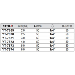 ยาโต หัวไขควงหกเหลี่ยม 6 มม. แม่เหล็ก โครเมียม วาเนเดียม สตีล สำหรับซ่อมโทรศัพท์มือถือ - Product Image 2
