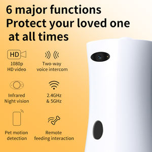 IR gece görüş ve 1080 ° rotasyon ile akıllı evcil hayvan besleyici P HD 360 kamera plastik uzaktan kumanda tedavi dağıtıcı - Product Image 6