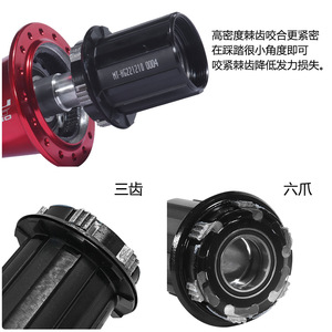 ดุมล้อจักรยานเสือภูเขาโบลานี 32H อลูมิเนียมอัลลอยด์ ดิสก์เบรก แบบปลดเร็ว สีแดงและสีดำ - Product Image 3