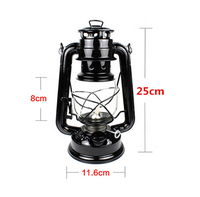 Lampe à kérosène LED classique écologique alimentée par batterie avec lumière à intensité réglable, lanterne de camping vintage portable avec poignée, lanterne d'urgence