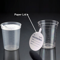 Tasse de collecte d'échantillons d'urine consommable de laboratoire médical 6.5oz 180ml bécher PP PS avec couvercle en papier