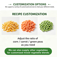 Proveedor de Vegetales Mixtos Congelados a Granel, Maíz, Guisantes, Zanahorias, IQF, Listos para Cocinar, 18 Meses de Vida Útil, HACCP, Directo de Fábrica