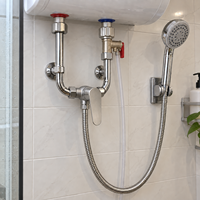 Robinet de douche de salle de bain en acier inoxydable 301 couleur naturelle, chauffage électrique pour douche, mélange eau chaude et froide