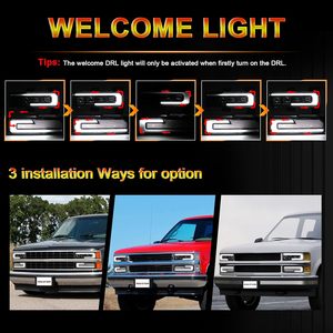 OVOVS Phares LED avec animation de démarrage DRL Clignotant séquentiel Hi/Low Beam pour <span class=keywords><strong>Chevy</strong></span> Suburban <span class=keywords><strong>Silverado</strong></span> 1988-1998 - Product Image 3