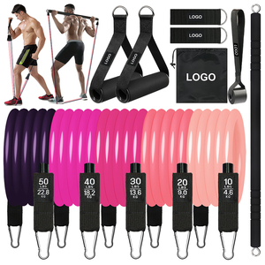 Kit de fitness à domicile avec 11 tubes de traction TPE violet dégradé – Bandes de résistance pour entraînement complet du corps - Product Image 6