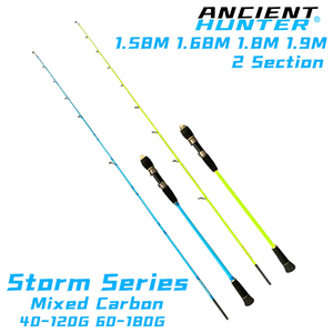 Cổ Hunter Vàng <span class=keywords><strong>Storm</strong></span> Loạt 1.68M 1.8M 1.95M Carbon Hỗn Hợp 40-120G 60-180G Biển Jig Rod Spinning Rod Casting Rod - Product Image 3