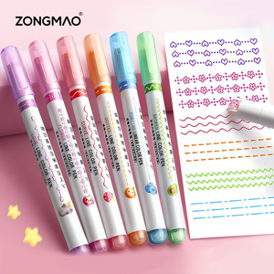 Văn phòng phẩm Con lăn Bút Đánh Dấu khác nhau đường cong hình dạng vĩnh viễn nhanh chóng làm khô Dễ Thương Mô hình màu đường cong dòng pastel Highlighter - Product Image 5