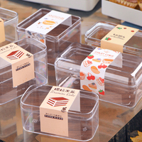 Transparante harde PS 5mm dikke recyclebare rechthoekige aanpasbare dessertdoos/cakeverpakking voor brood, sandwiches, fruit & tiramisu
