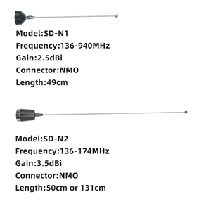 Antena NMO de 4 Longitudes (49cm, 131cm, 89cm, 136cm) de Acero Inoxidable, Antena Móvil VHF UHF para Automóvil - Product Image 2