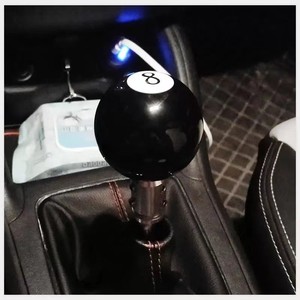 Pommeau de levier de vitesse en cristal noir, 8 boules, en résine, pour voiture manuelle, universel - Product Image 4