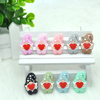 Accessoires de chaîne de sucette en silicone de qualité alimentaire, avec logo cœur et perles animaux de dessin animé, pour la Saint-Valentin, vente directe fabricant