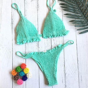 ชุดว่ายน้ำบิกินี่ไมโครแบบชิ้นเดียวสำหรับผู้หญิงปี 2025 ผลิตตามสั่ง (OEM)  ลายเรียบ/ลายจุด ไซส์ XL พร้อมพิมพ์โลโก้ด้านหน้า - Product Image 5