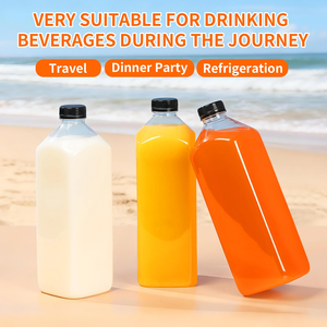 Botellas de Plástico PET Cuadradas Transparentes de 350 ml (12 oz) del Fabricante, con Tapa de Rosca, para Jugos, Leche, Refrescos y Bebidas - Product Image 6