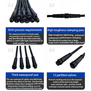 M12 Elektrische Kabel Schroefconnector 3-polig Nylon Geïsoleerd IP67 Adapter 380V Nominaal 10A voor 2-5P Stroomtoepassingen - Product Image 5