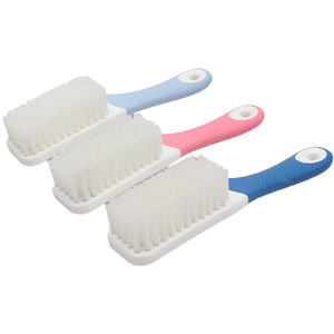 <b>Shoe</b> Brush Rubber Coated Handle Soft Bristle Multi <b>Functional</b> Cleaning Tool For Household Use Pink Blue - Product Image 4