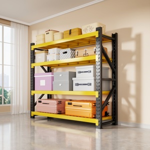 Étagère de rangement en acier entrepôt réserve supermarché ménage Orange bleu hauteur réglable étagères de rangement étagères avec panneau perforé - Product Image 4
