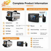 Chauffe-eau diesel de stationnement 12V 5KW, type chauffage de l'eau, avec télécommande