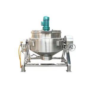 Food Processing Equipment Industrial Cooking Jacketed Kettle Ketchup Mixer Tomato Sauce Hot Sauce Jacket Kettle With Mixer