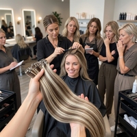 Prix de gros pour extensions de cheveux humains Remy Cuticle Invisible Genius avec couleur Balayage en stock, de 18 à 24 pouces
