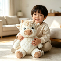 Peluche personnalisée 45 cm, super douce et moelleuse, vache écossaise, animal en peluche, vache des Highlands, poupée en peluche pour souvenir ou cadeau