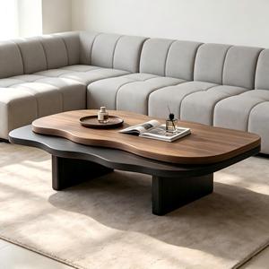Designer Luxury Eco-Friendly Solid Walnut Wood Coffee <b>Table</b> <b>Storage</b> Easy Clean Durable High-<b>End</b> Modern Home Furniture - Product Image 2