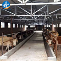 Structure en acier préfabriquée moderne grange de ferme à faible coût hangar à vaches bâtiment de ferme équestre pour moutons bétail utilisation d'atelier de bureau