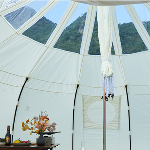 Carpa de campaña impermeable Pu5000 para exteriores, último modelo, tipo campana, 4/5/6 m, glamping de lujo, para acampar en familia, 4 estaciones, yurta, carpas para exteriores - Product Image 3