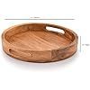 Round Wooden <b>Tea</b> <b>Tray</b> With Handle Coffee Brown Solid Color Hotel Serving <b>Tray</b> For <b>Tea</b> Coffee And Snacks - Product Image 4