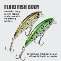 Leurre Micro Organism Sinking Minnow 52mm 3.8g, Appât Artificiel Dur en Plastique Biomimétique avec Hameçons