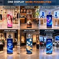 Vitrine de présentation pour produits de soin de la peau avec écran numérique 4 faces lumineux et vitrine en verre éclairée pour les magasins de beauté
