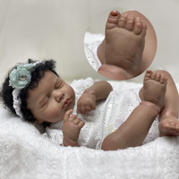 Poupée de mode DIY de 22 pouces, jouet en peluche, Bébé Reborn africain noir, Boneca, corps entier en silicone vinyle, cheveux implantés à la main, cadeau pour enfants