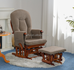 Fauteuil à bascule rembourré à dossier haut pour allaitement, idéal pour chambre d'enfant, chambre à coucher et salon - Product Image 6