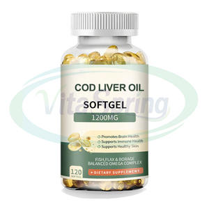 Capsules d'huile de foie de morue biologique halal Ausreson pour adultes, 1000 mg, produits de beauté, complément alimentaire en vrac - Product Image 1