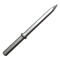 Marteau pneumatique industriel pour excavatrice, outil de sculpture sur pierre, 4 pièces, pointe hexagonale/ronde, pour travaux de maçonnerie, acier 40CR