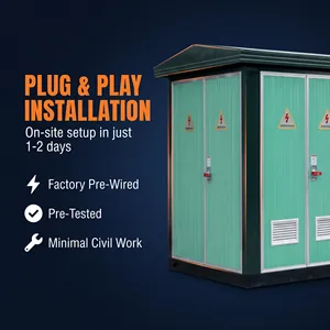 Sous-station compacte préfabriquée de style européen 1600 kVA 10 kV/0,4 kV, type boîtier extérieur, solution clé en main pour transformateur de sous-station - Product Image 2
