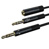 Adaptateur Y double stéréo 3,5 mm pour casque, répartiteur de fréquence, câble double mâle vers 2 femelles, gaine PVC pour appareil photo