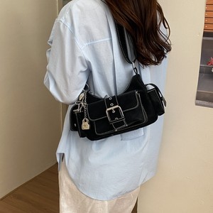 Custom Single <b>Lock</b> Bow Decor Women Shoulder Tote Multi Pocket Cargo Hobo Shoulder <b>Bag</b> Y2K Workwear Motorcycle Handbag - Product Image 4