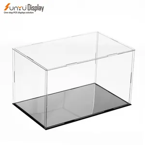 Vitrine acrylique de boîte de vitrine de produit transparent direct d'usine avec la base