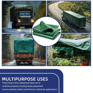 Bâche multi-usages imperméable et résistante en <span class=keywords><strong>PVC</strong></span> enduit, respirante et coupe-vent, 6x10/10x13/13x16 pieds, en polyéthylène épais pour usage extérieur - Product Image 5