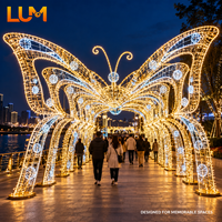 Arche papillon de 450 cm de large, 3 m de haut et 6 m de profondeur avec structure en aluminium pour motif lumineux de Noël