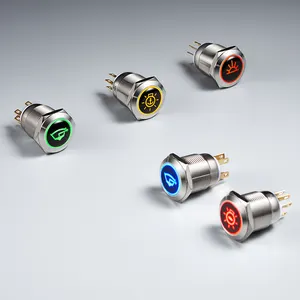 Momentary push button chuyển không thấm nước LED horn push button chuyển thép không gỉ 16 mét cho ô tô xe Thuyền biển