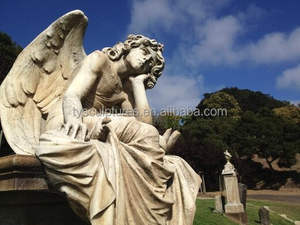 A grandezza naturale Italia pietra sdraiato angelo in lutto su cimitero - Product Image 3