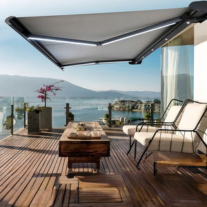 Auvent électronique à cadre en aluminium étanche et résistant aux UV pour véranda couloir porche magasin extérieur magasin noir - Product Image 5