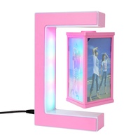 2025 Venta caliente princesa Rosa plástico magnético flotante marco de fotos levitando marcos de fotos decoración de oficina en casa regalos para ella