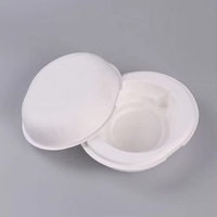 Boîte en papier ronde en fibre végétale naturelle, boîte en pâte à papier blanche unie, boîte moulée